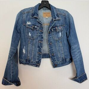 Hollister Women's Distressed Blue Jean Jacket